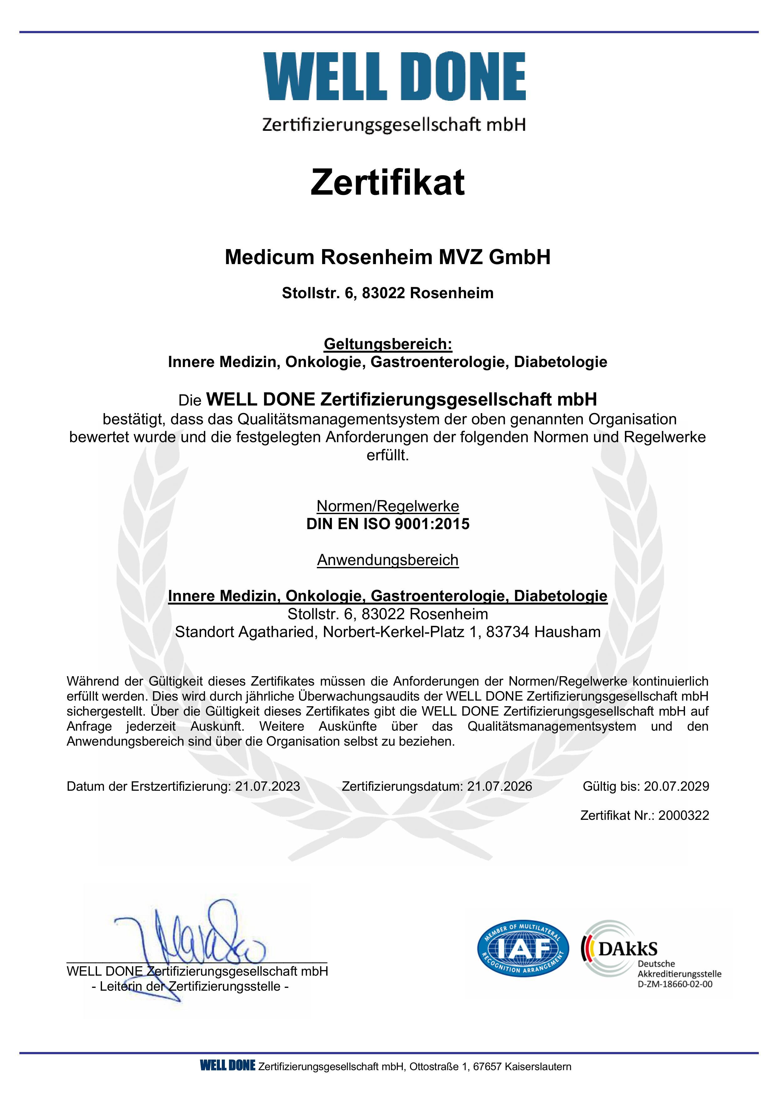 Zertifikat ISO 9001 2015 2878